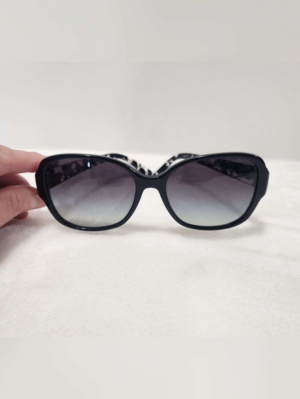 Coach Black Crystal Mosaic Butterfly Full Rim Sunglasses HC8166 L154